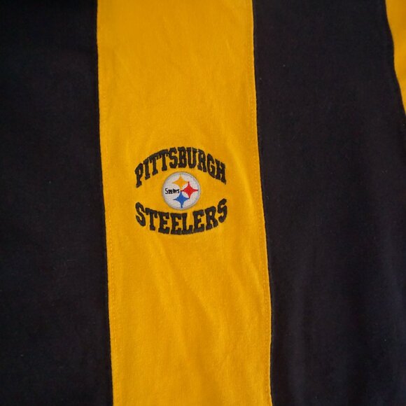 The Edge NFL Black Yellow Pittsburgh Steelers Cotton Rugby Shirt Embroidered XL - Picture 9 of 9